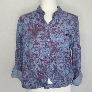 NWT Calvin Klein Jeans tencel button down shirt md